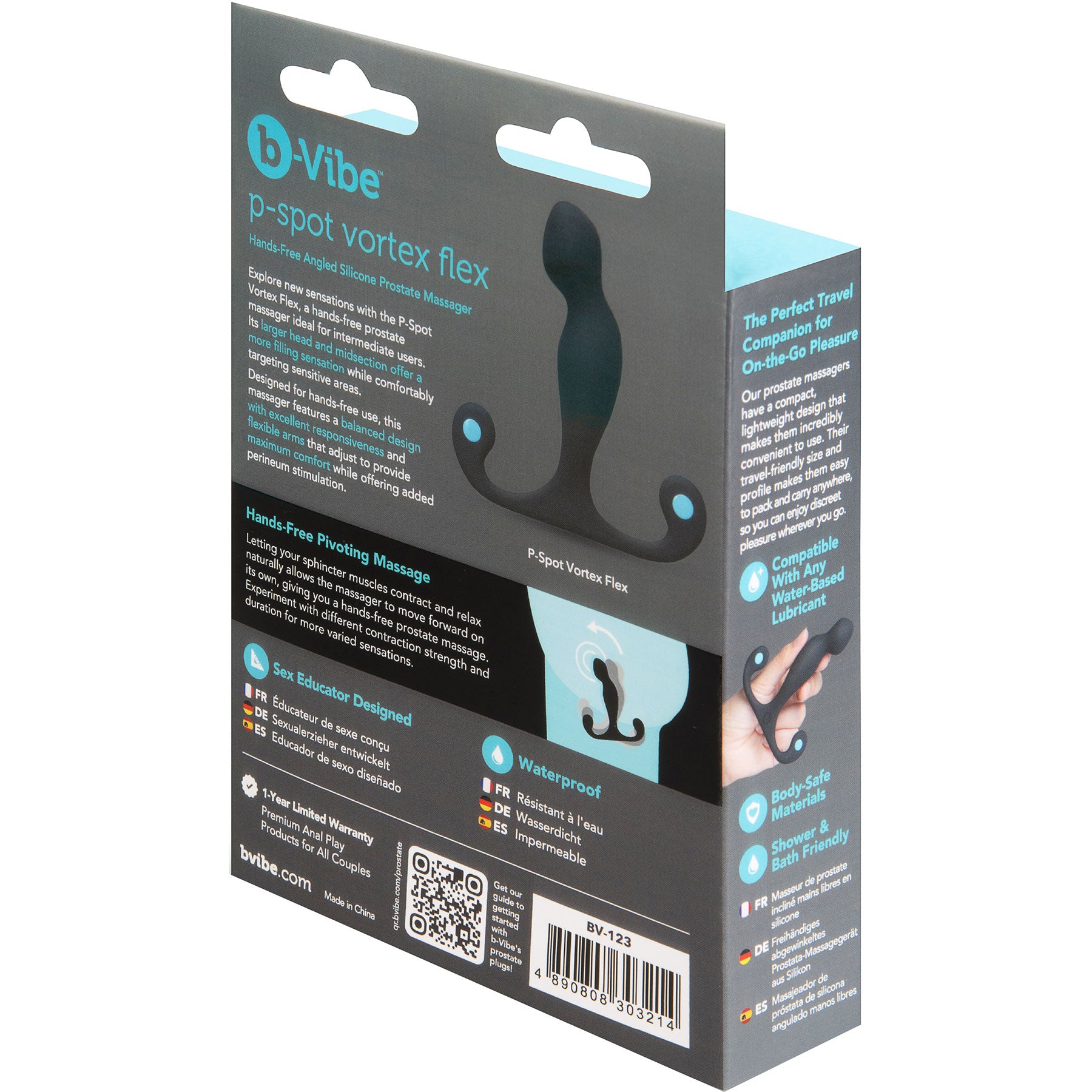 b-Vibe P-Spot Vortex Flex Hands-Free Angled Silicone Prostate Massager
