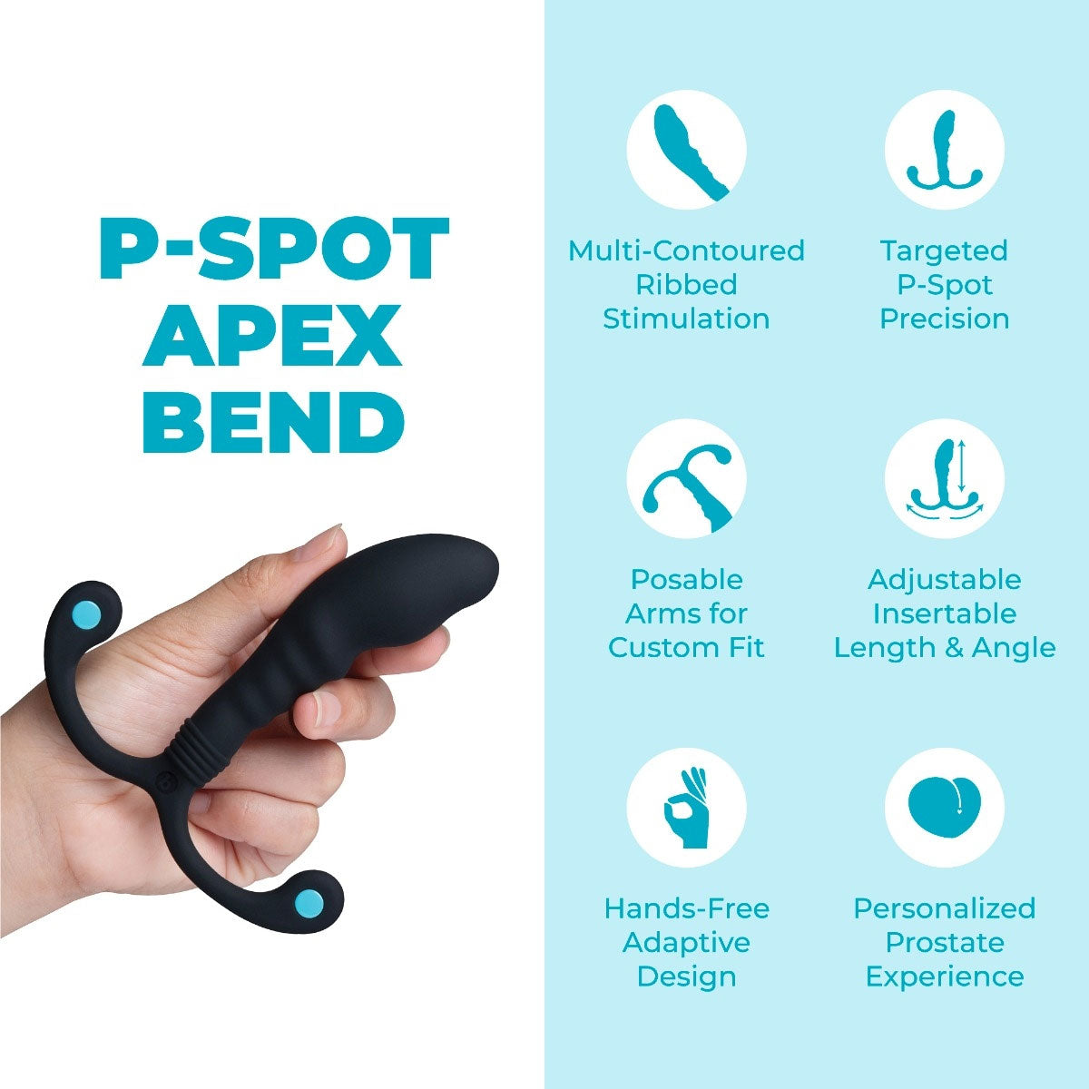 b-Vibe P-Spot Apex Bend Hands-Free Ridged Silicone Prostate Massager