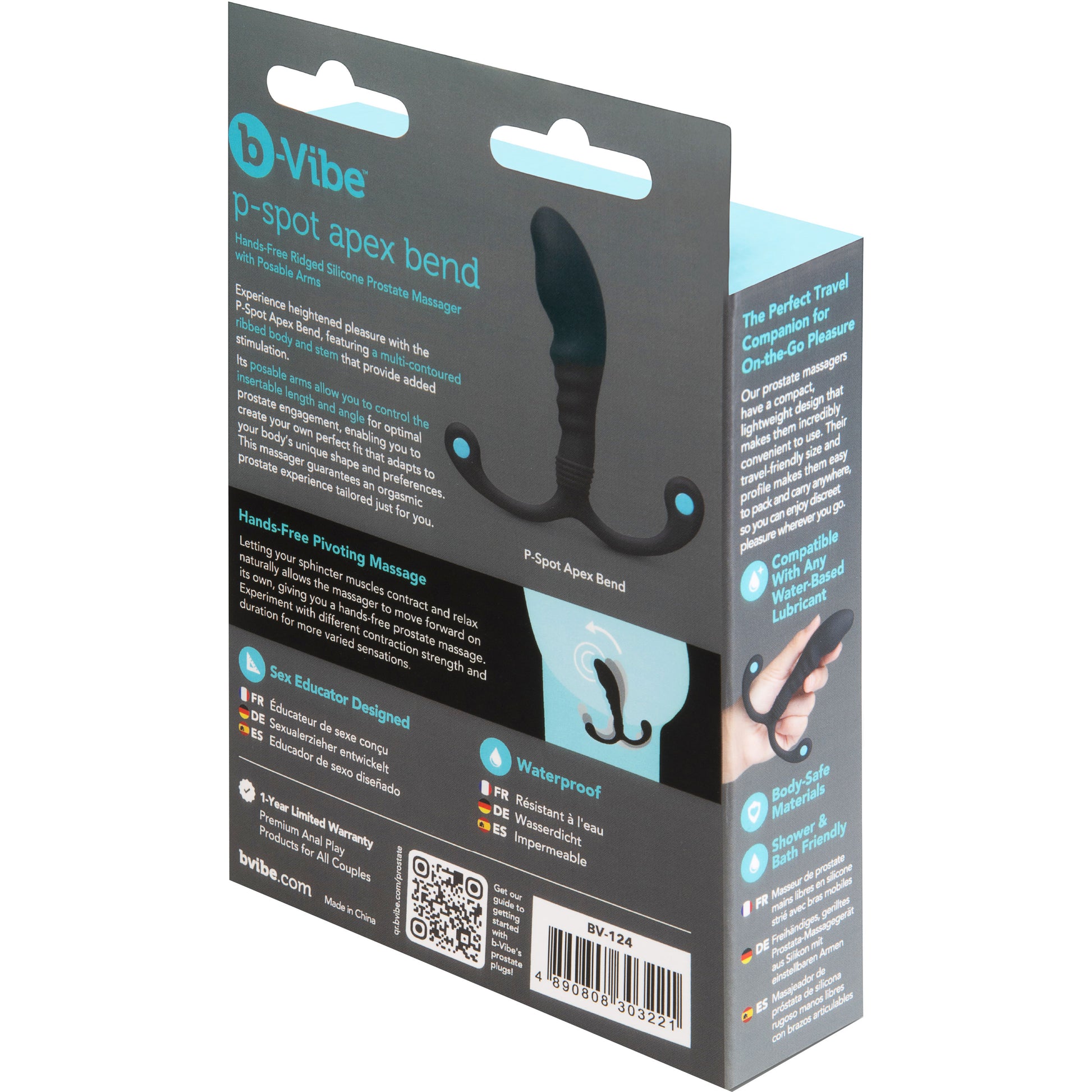 b-Vibe P-Spot Apex Bend Hands-Free Ridged Silicone Prostate Massager
