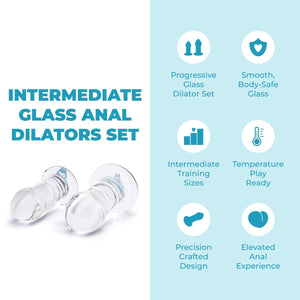 b-Vibe Intermediate Glass Anal Dilators 2 Piece Set