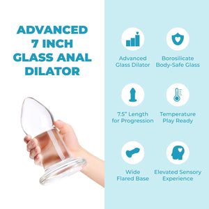 b-Vibe Advanced 7.5 Inch Glass Anal Dilator