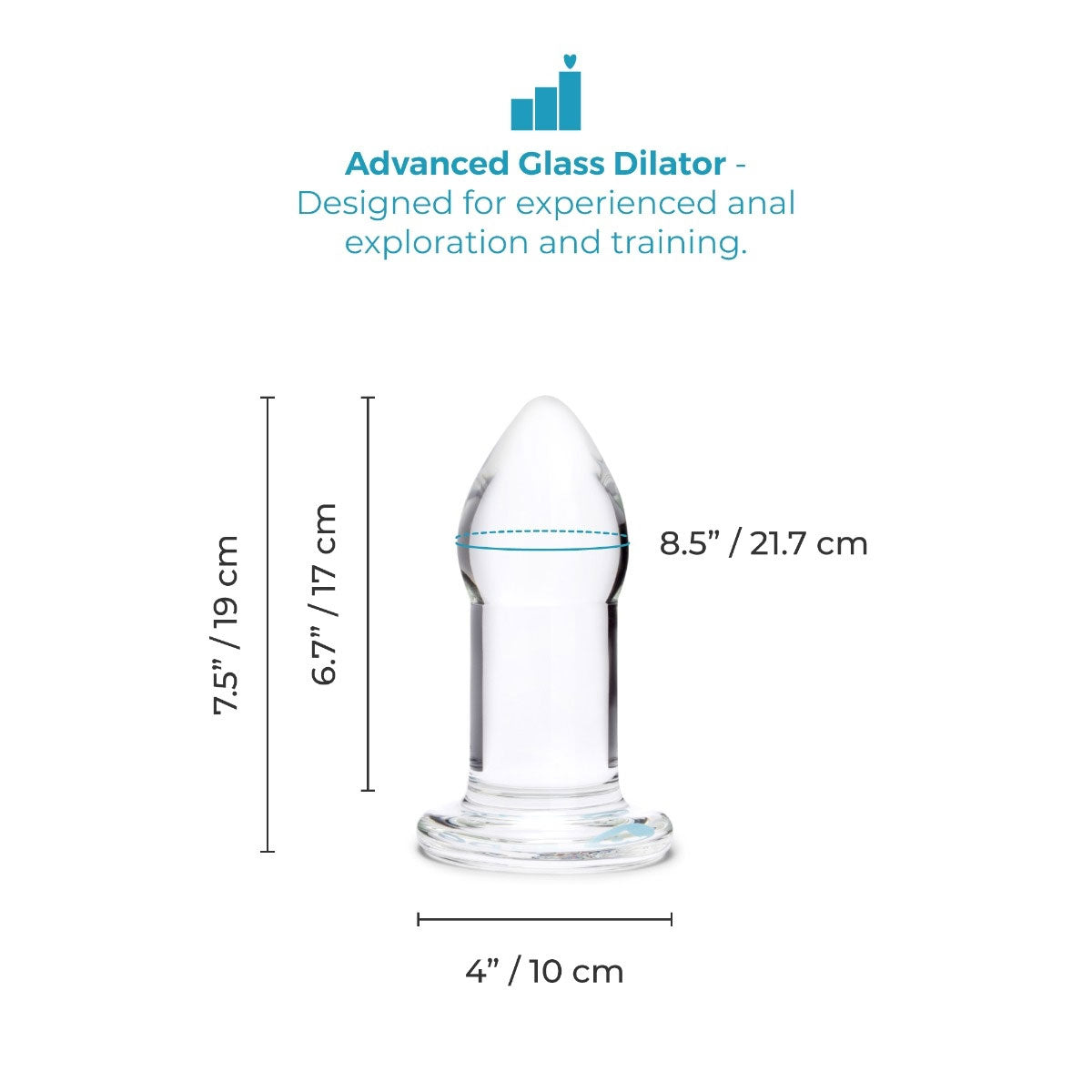 b-Vibe Advanced 7.5 Inch Glass Anal Dilator