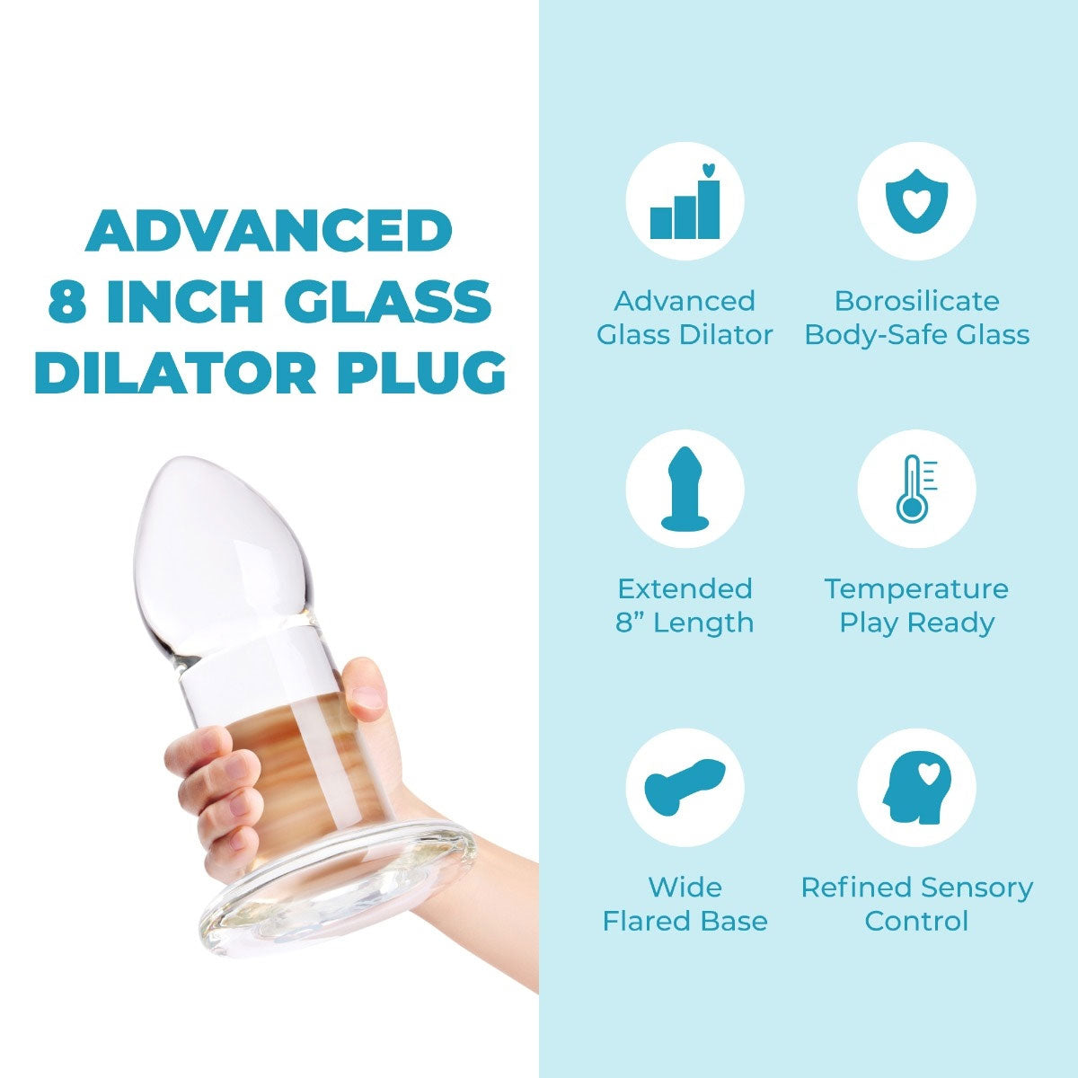 b-Vibe Advanced 8 Inch Glass Anal Dilator