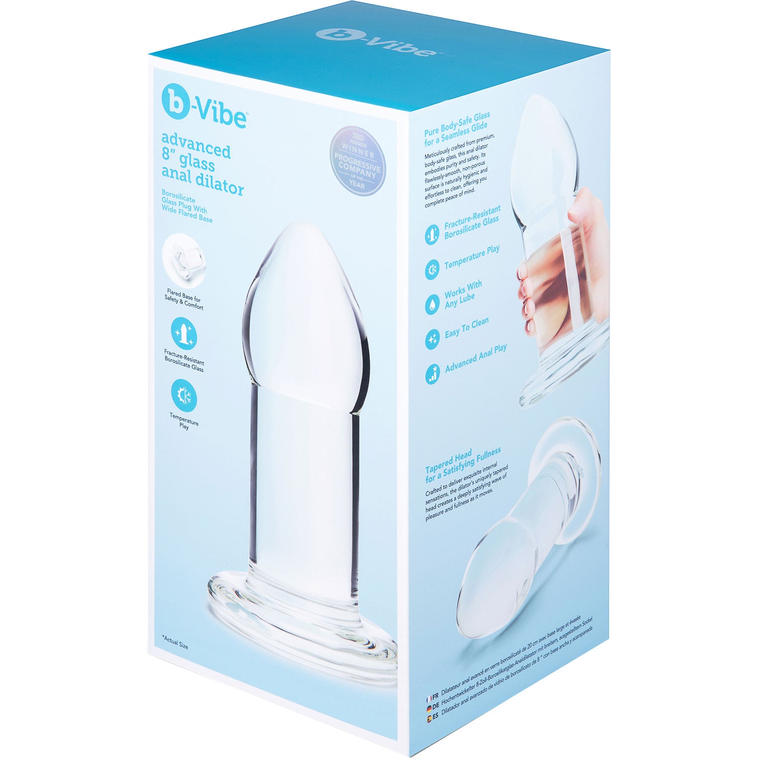 b-Vibe Advanced 8 Inch Glass Anal Dilator