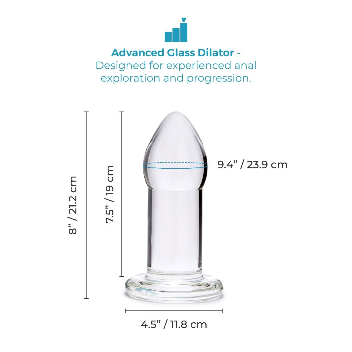 b-Vibe Advanced 8 Inch Glass Anal Dilator