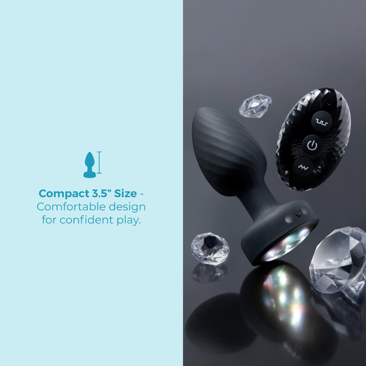 B-Vibe 3.5" Light-Up Vibrating & Rotating Silicone Butt Plug With Remote