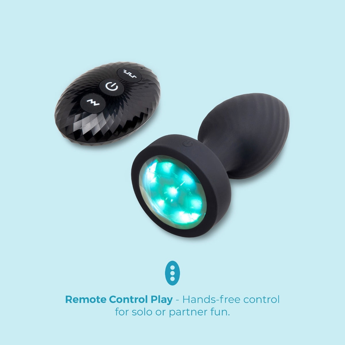 B-Vibe 3.5" Light-Up Vibrating & Rotating Silicone Butt Plug With Remote