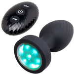 B-Vibe 3.5" Light-Up Vibrating & Rotating Silicone Butt Plug With Remote