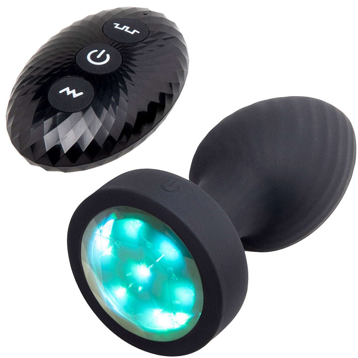 B-Vibe 3.5" Light-Up Vibrating & Rotating Silicone Butt Plug With Remote