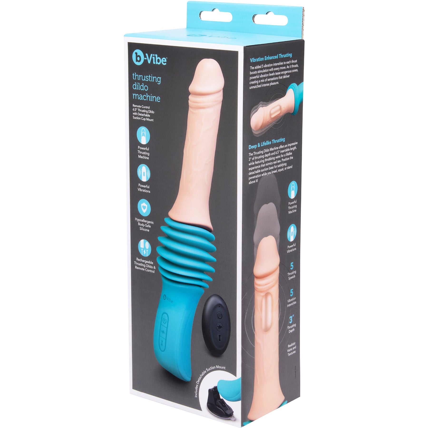 b-Vibe Realistic Rechargeable Silicone Thrusting Dildo Machine