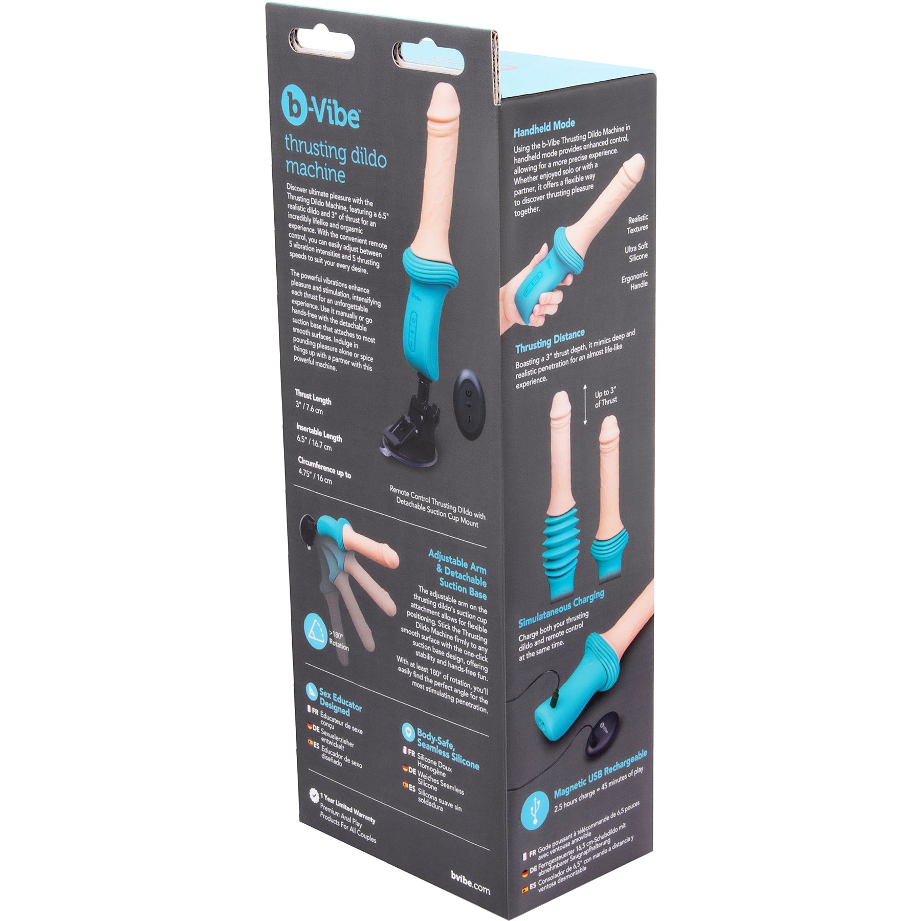 b-Vibe Realistic Rechargeable Silicone Thrusting Dildo Machine