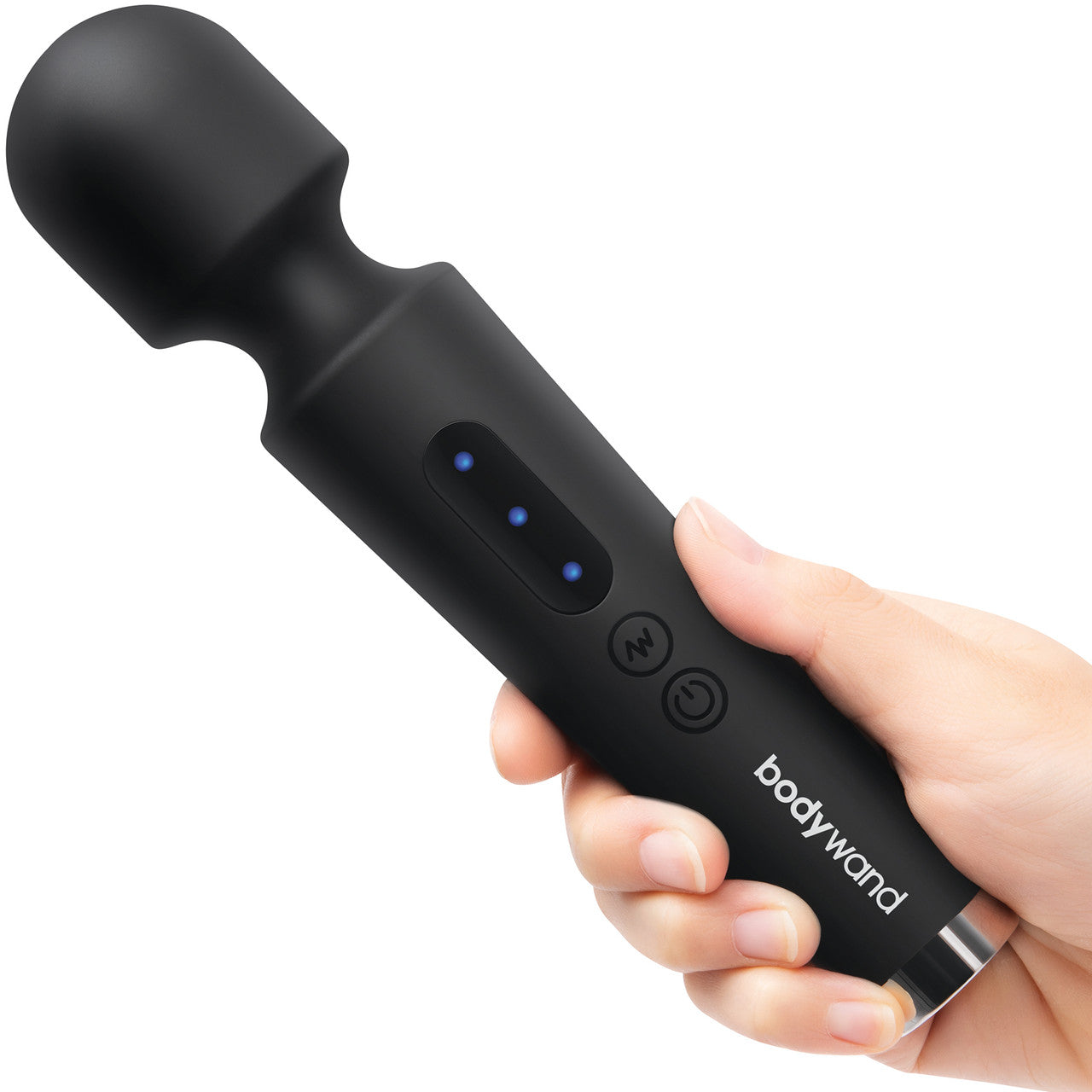 8" Power Wand Rechargeable Silicone Wand Style Massager By Bodywand - Black