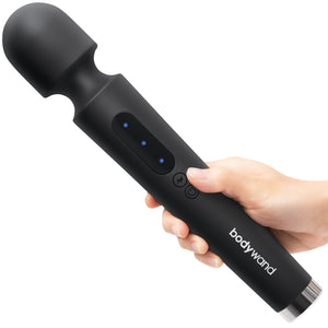 12" Power Wand Rechargeable Silicone Wand Style Massager By Bodywand - Black