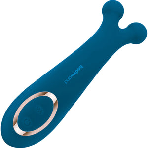 i.D. Focus Rechargeable Silicone Dual Tip Vibrator By Bodywand - Blue