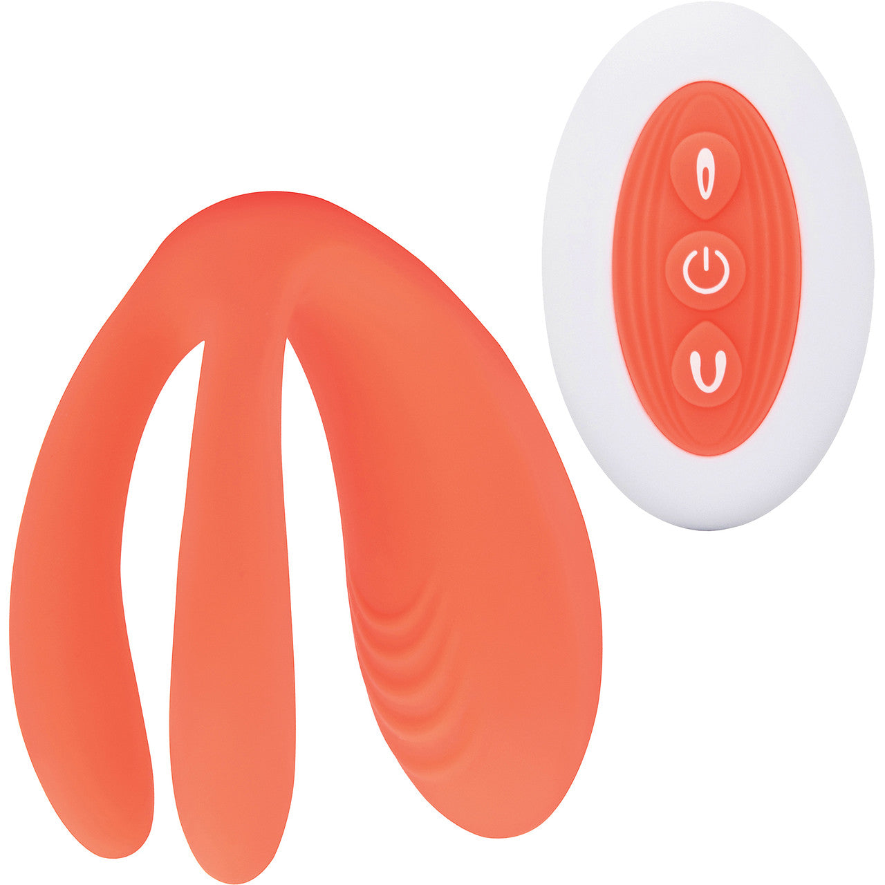 i.D. Bridge Rechargeable Silicone Dual Stimulation Vibrator With Rabbit Ears & Remote By Bodywand - Orange