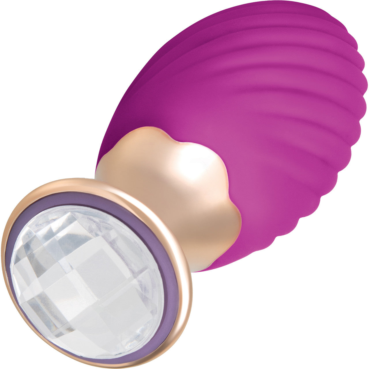 Socialite LOLA Rechargeable Silicone Jeweled Base Vibrator With Swirl Texture By Bodywand - Purple