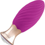 Socialite LOLA Rechargeable Silicone Jeweled Base Vibrator With Swirl Texture By Bodywand - Purple