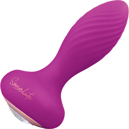 Socialite PARADIS Rechargeable Silicone Vibrating Jeweled Base Butt Plug By Bodywand - Purple