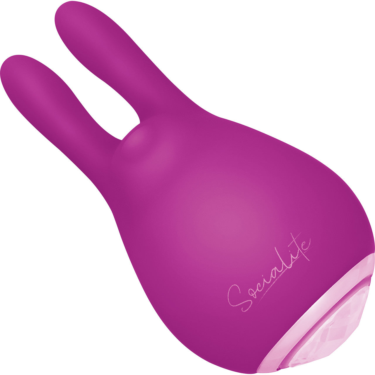 Socialite EDEN Rechargeable Silicone Jeweled Base Rabbit Ears Vibrator By Bodywand - Purple