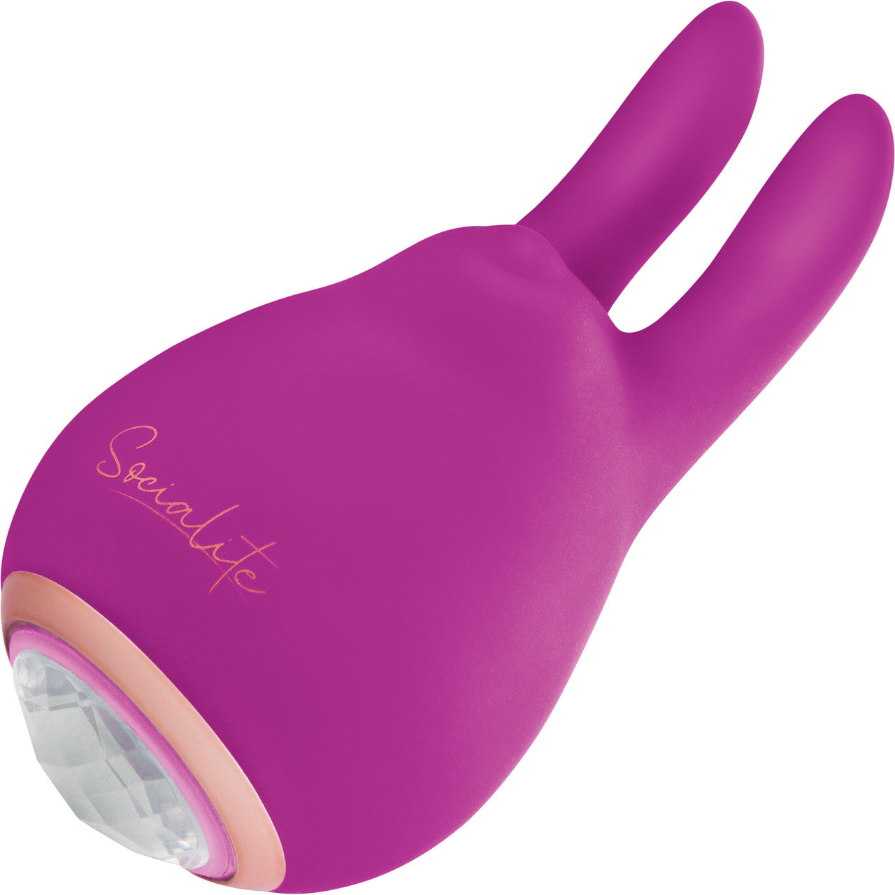 Socialite EDEN Rechargeable Silicone Jeweled Base Rabbit Ears Vibrator By Bodywand - Purple