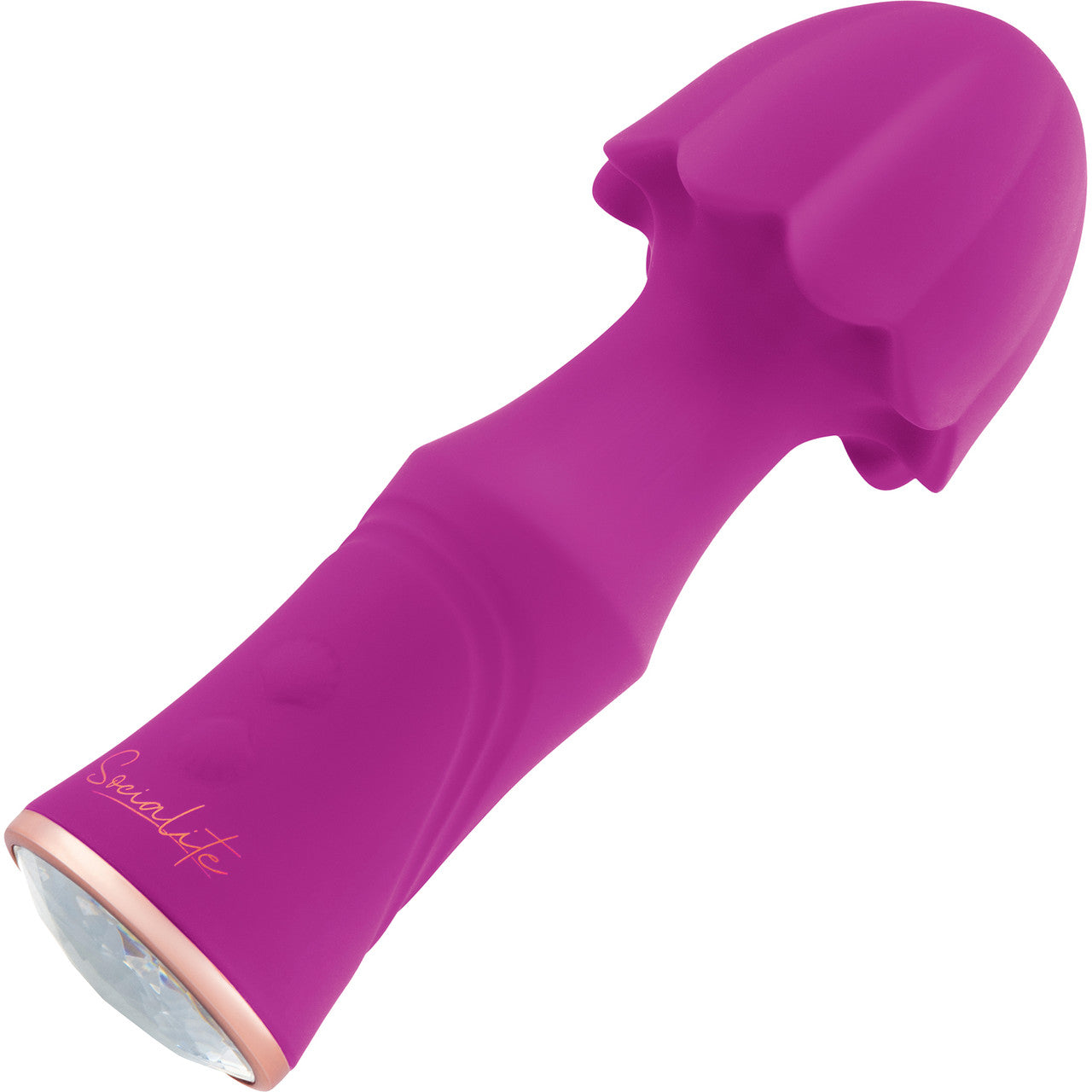 Socialite PACHA Rechargeable Silicone Jeweled Base Wand Style Vibrator By Bodywand - Purple