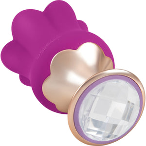 Socialite OCTAN Rechargeable Silicone Jeweled Base Vibrator With Pleasure Dots By Bodywand - Purple