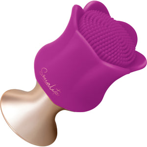 Socialite OCTAN Rechargeable Silicone Jeweled Base Vibrator With Pleasure Dots By Bodywand - Purple