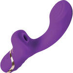 G-Play Squirt Trainer Silicone Dual Stimulation G-Spot Vibrator With Suction By Bodywand - Purple