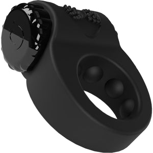 Charged Big O Ritz Silicone Rechargeable Waterproof Vibrating Cock Ring By Screaming O - Black