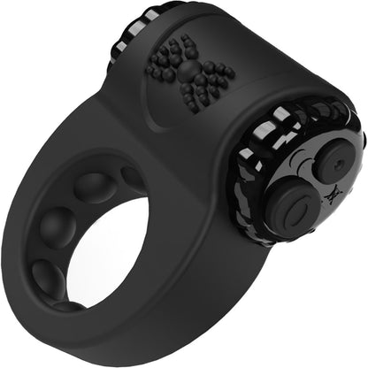 Charged Big O Ritz Silicone Rechargeable Waterproof Vibrating Cock Ring By Screaming O - Black