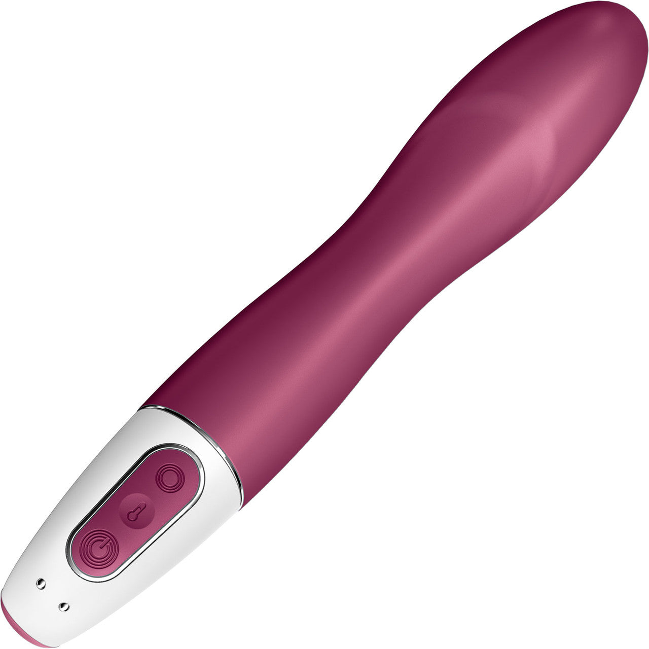 Satisfyer Big Heat Rechargeable Waterproof Warming App Enabled 12-Function G-Spot Vibrator - Berry