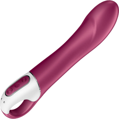 Satisfyer Big Heat Rechargeable Waterproof Warming App Enabled 12-Function G-Spot Vibrator - Berry