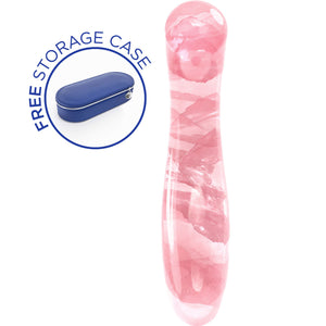 Pixii 5.7" Rose Quartz Crystal Dildo