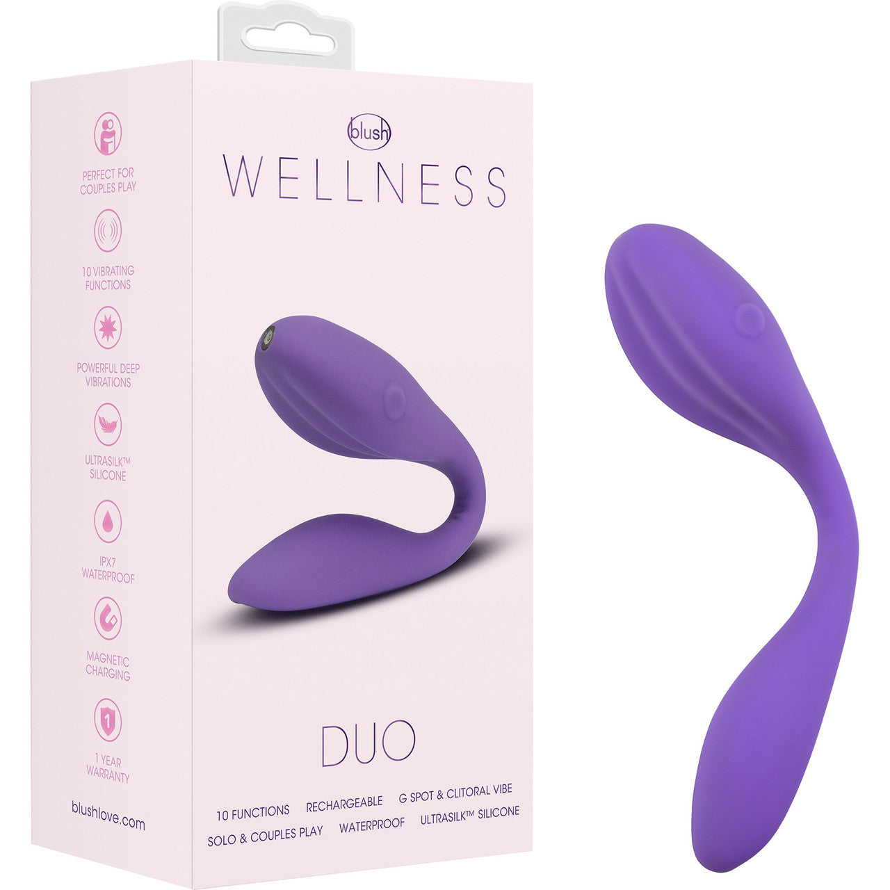 Wellness Duo Waterproof Rechargeable Silicone Wearable Vibrator By Blush