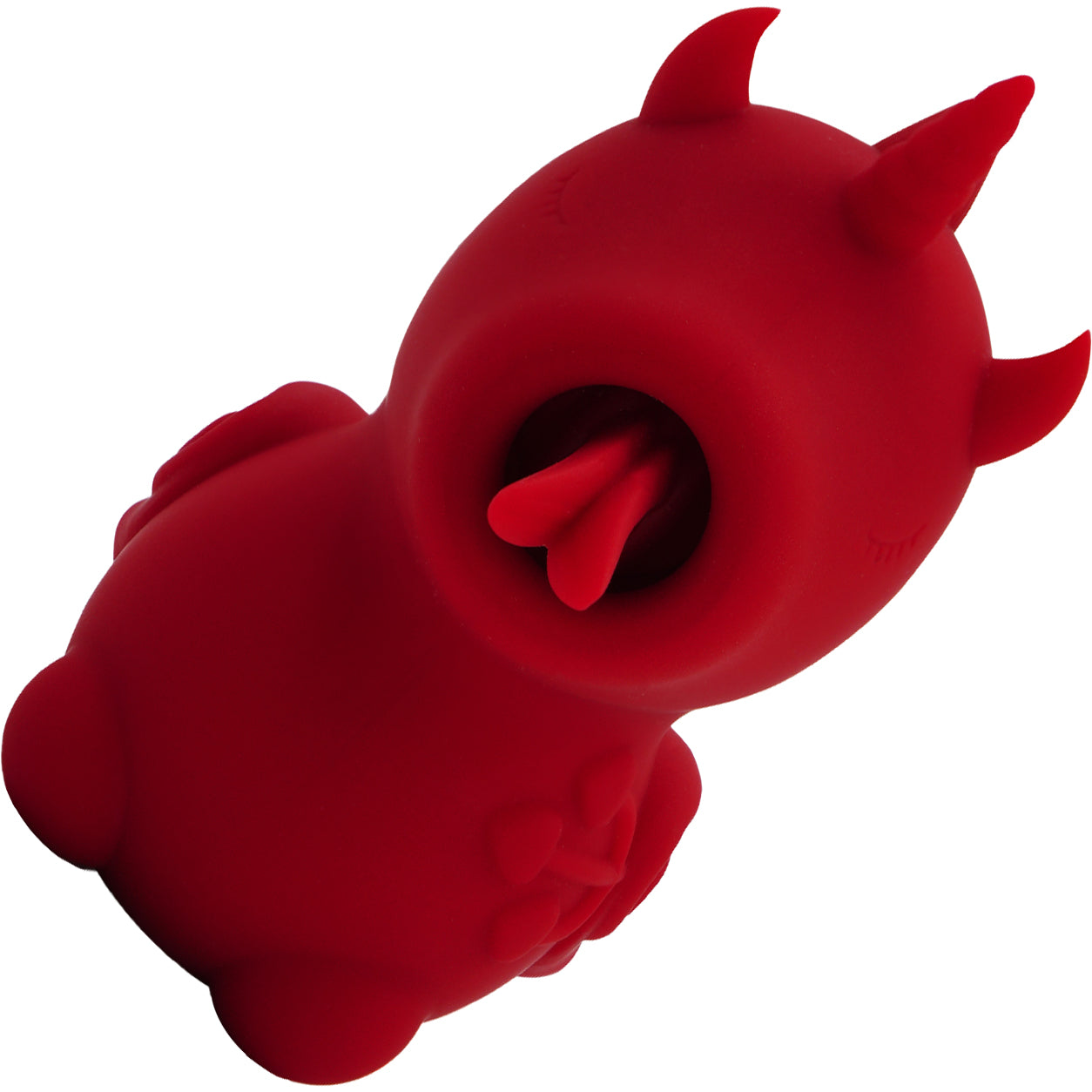 Unihorn Blaze Diablo Licking Forked Tongue Silicone Clitoral Vibrator - Red