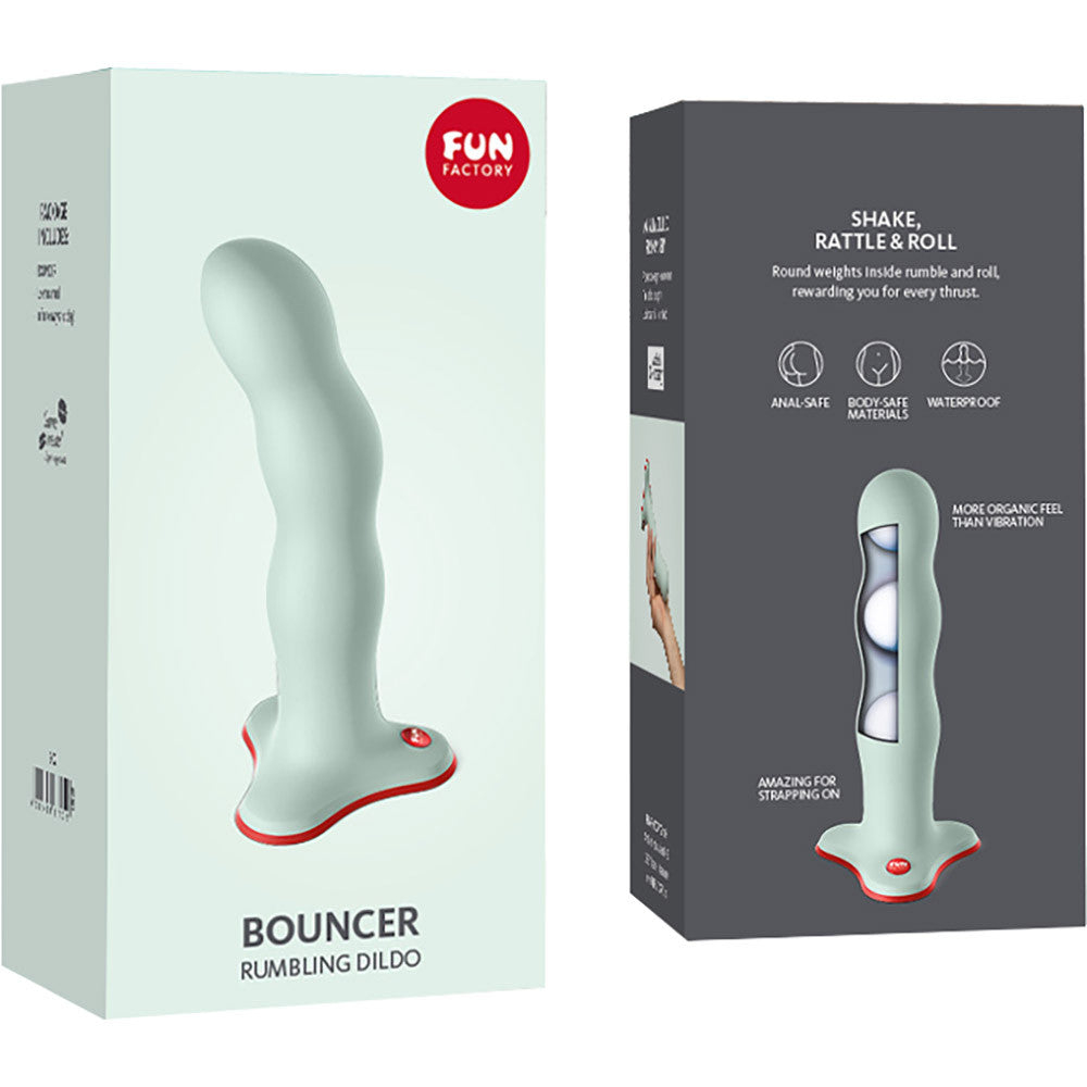 Fun Factory Bouncer Silicone SHAKE Weighted Dildo - Sage Green