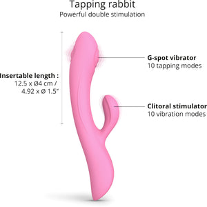 Bunny & Clyde Rechargeable Silicone Rabbit Vibrator By Love To Love - Pink Passion