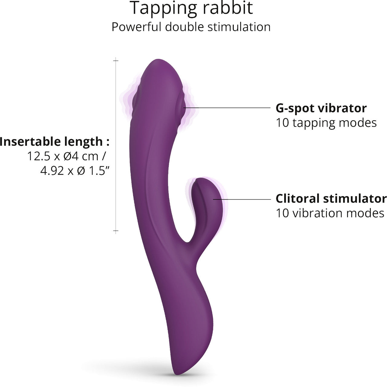 Bunny & Clyde Rechargeable Silicone Rabbit Vibrator By Love To Love - Purple Rain