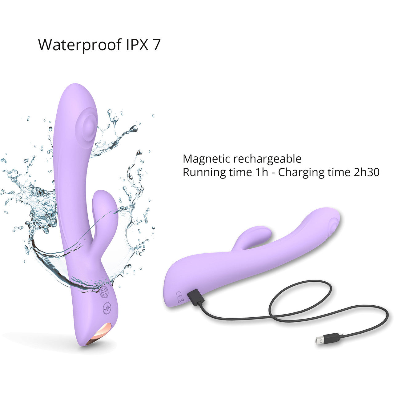 Bunny & Clyde Rechargeable Silicone Rabbit Vibrator By Love To Love - Viva Mauve