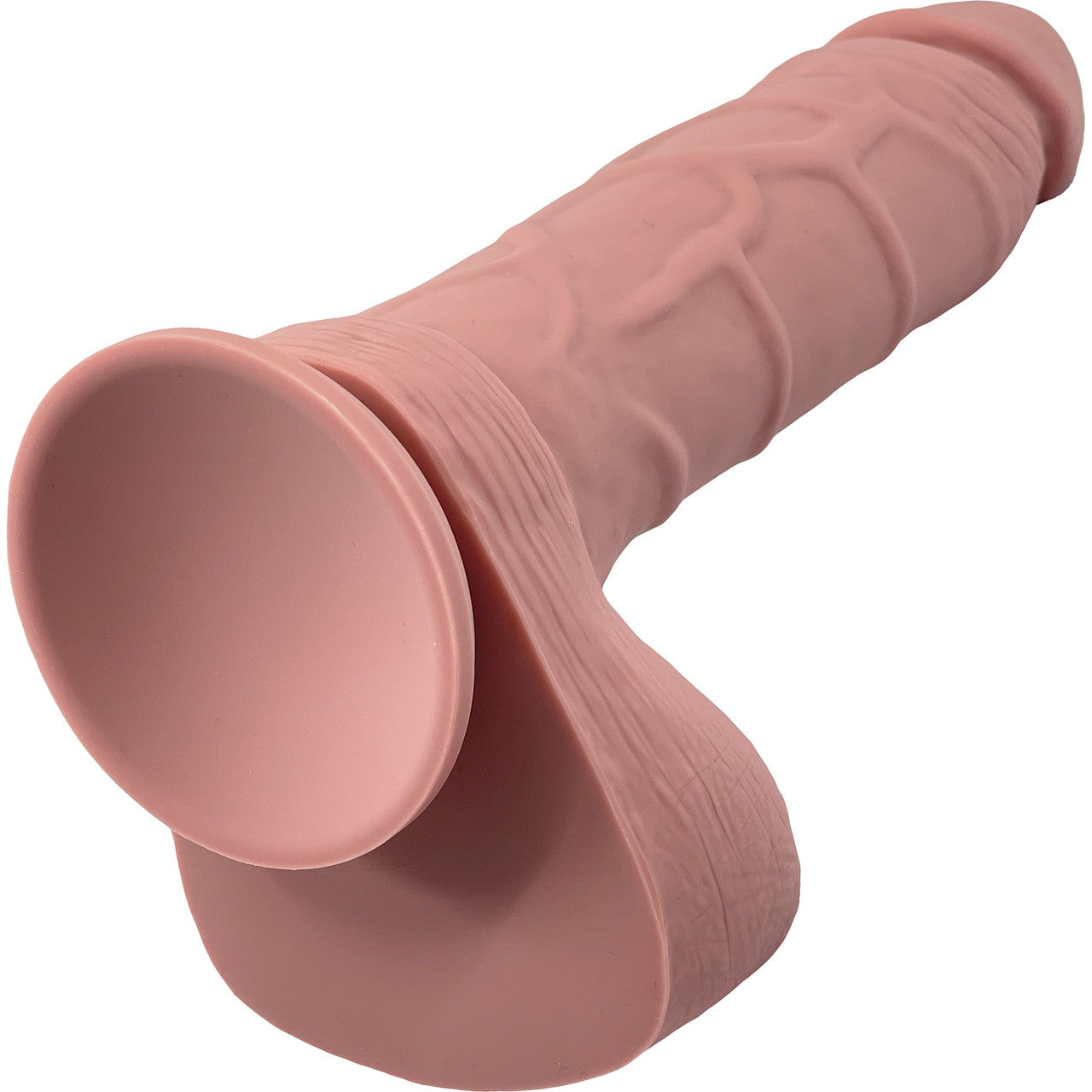 Caledor Large 8" Realistic Silicone Dildo With Suction Cup & Balls By Pleasure Engine