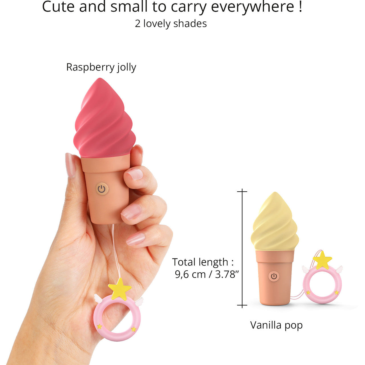 Cand'Ice Vibrating Rechargeable Silicone Ice Cream Cone By Love To Love - Raspberry