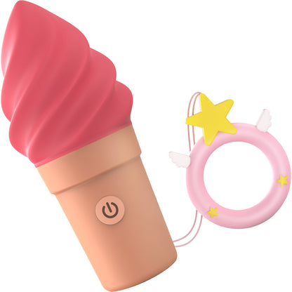 Cand'Ice Vibrating Rechargeable Silicone Ice Cream Cone By Love To Love - Raspberry