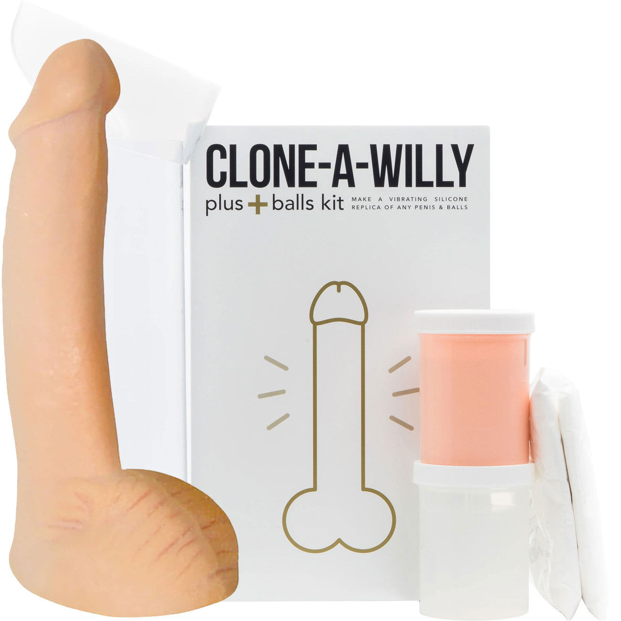 Clone-A-Willy Plus Balls Make Your Own Vibrating Silicone Dildo - Light Skin Tone