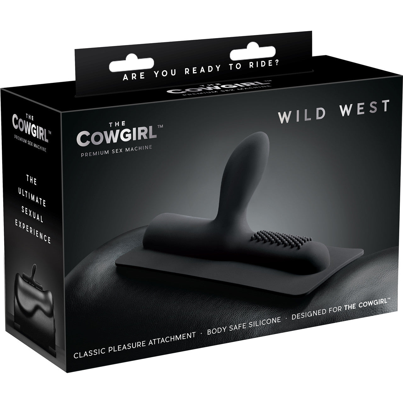 The Cowgirl Wild West Ribbed Dual Stimulation Silicone Attachment - Black