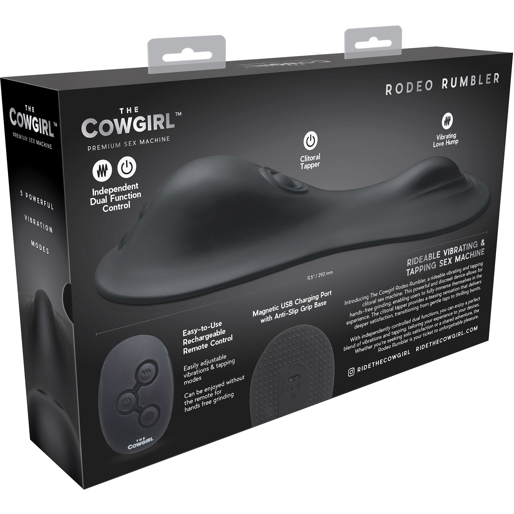 The Cowgirl Rodeo Rumbler Rideable Vibrating, Tapping Sex Machine With Remote