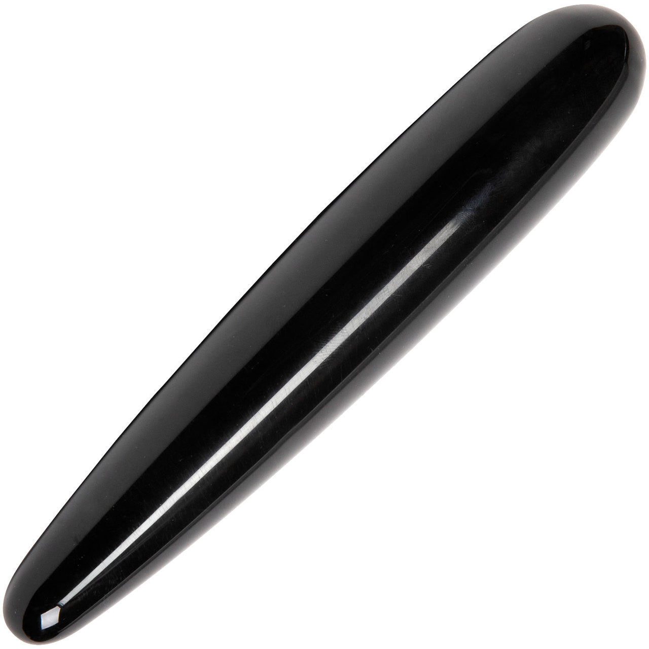 The Slim Xaga Black Obsidian Crystal Dildo By Chakrubs