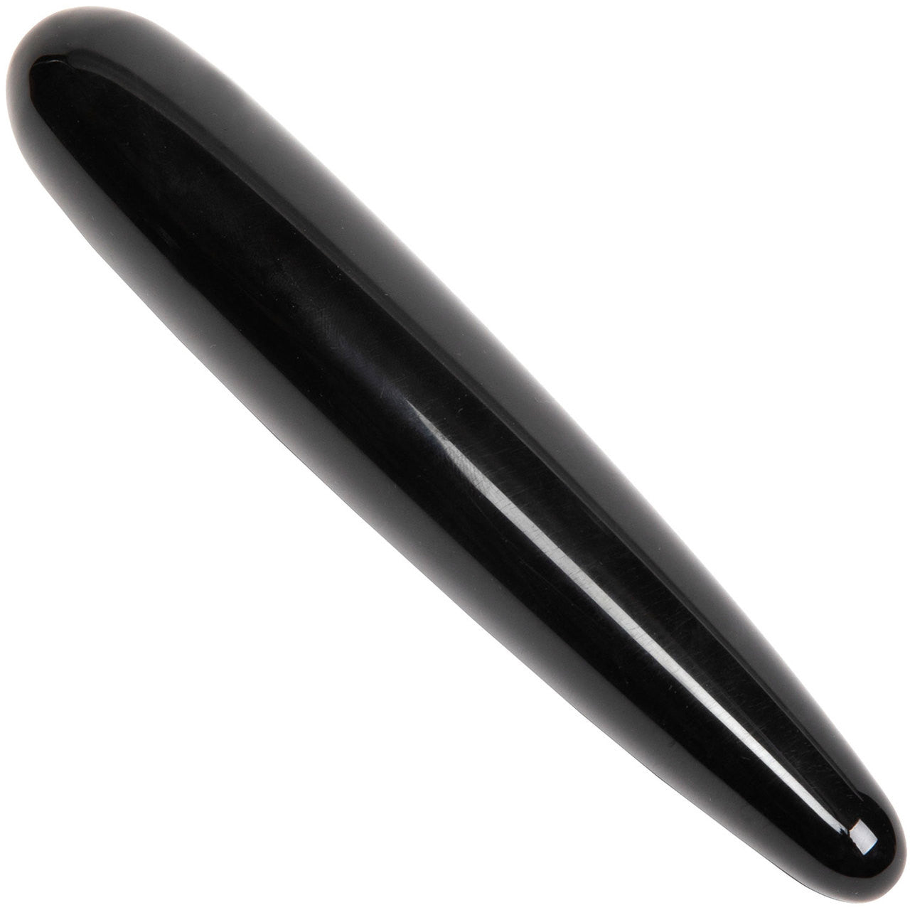 The Slim Xaga Black Obsidian Crystal Dildo By Chakrubs