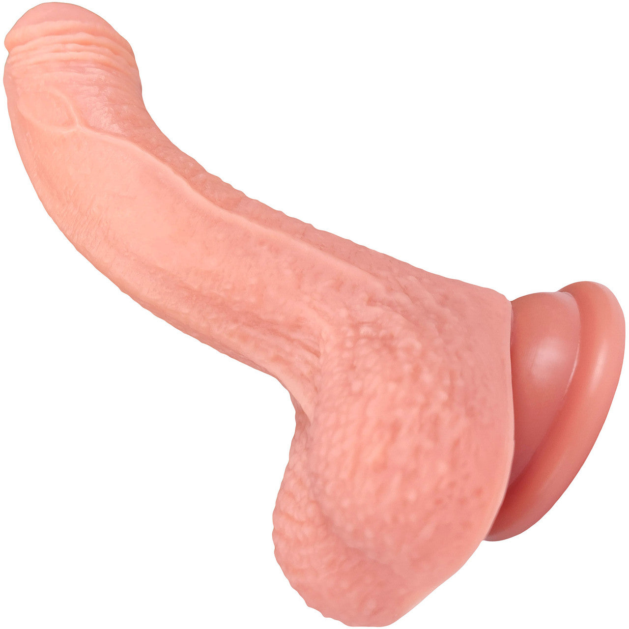 The Champ 5.5 Inch Silicone Realistic Posable Dildo With Balls & Suction Cup Base By Fukena - Vanilla