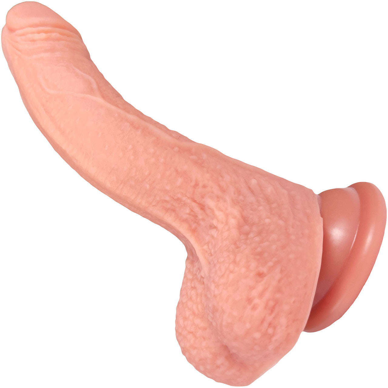 The Champ 5.5 Inch Silicone Realistic Posable Dildo With Balls & Suction Cup Base By Fukena - Vanilla