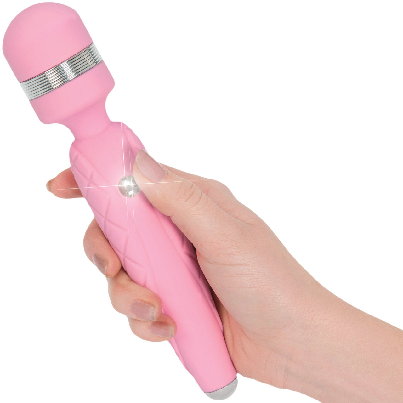 Pillow Talk Cheeky Silicone Waterproof Rechargeable Wand Style Vibrator - Pink